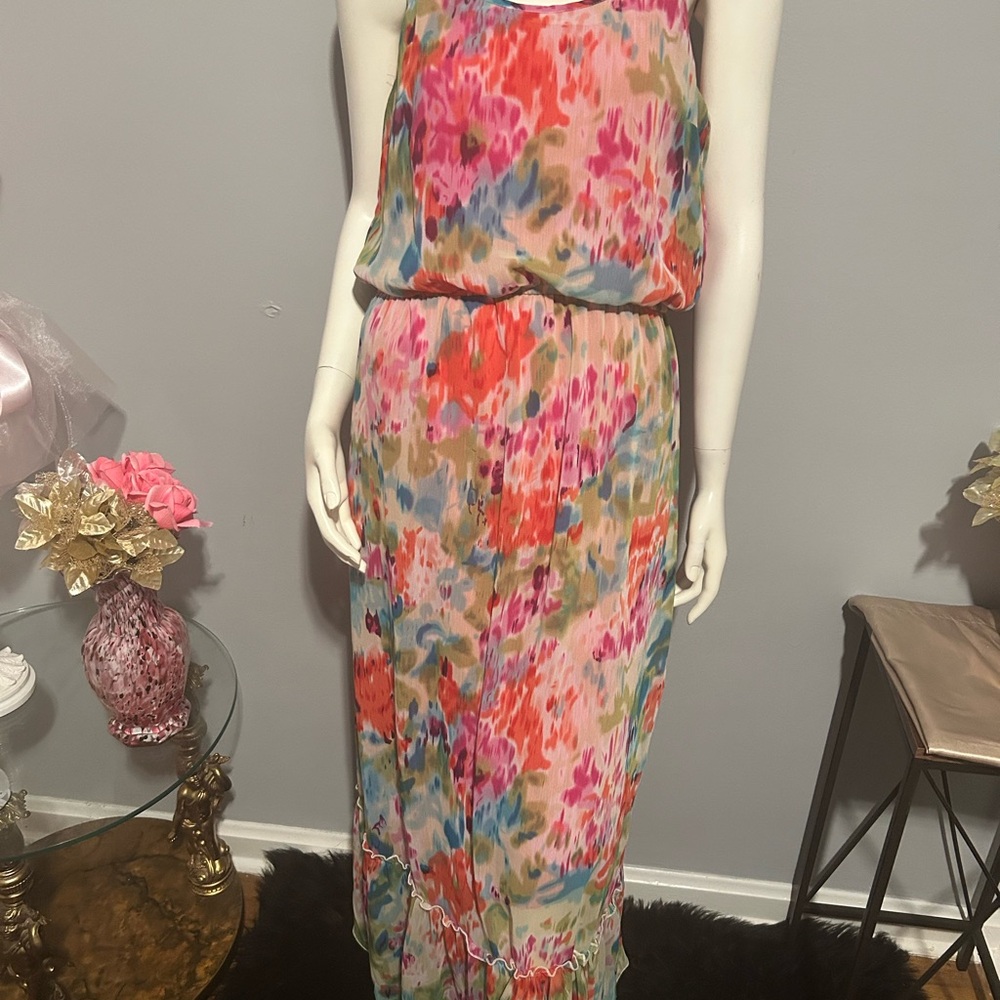 Colorful Sleeveless Maxi Dress